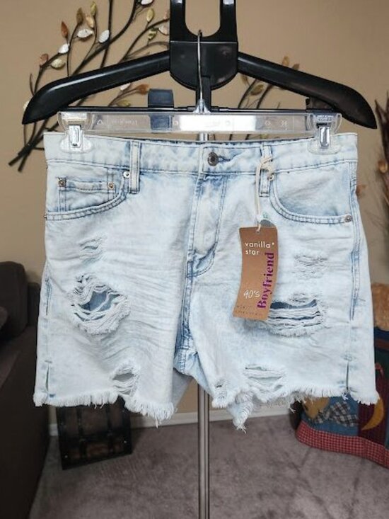 NWT Vanilla Star 90s boyfriend super high rise shorts sz Junior 7 - Picture 2 of 5
